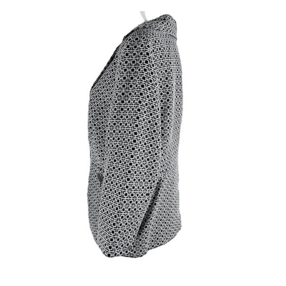 Josephine Dark Blue & White Geo-Mod 3/4 Sleeve Blazer Jacket Size 14 NWT - Picture 3 of 10